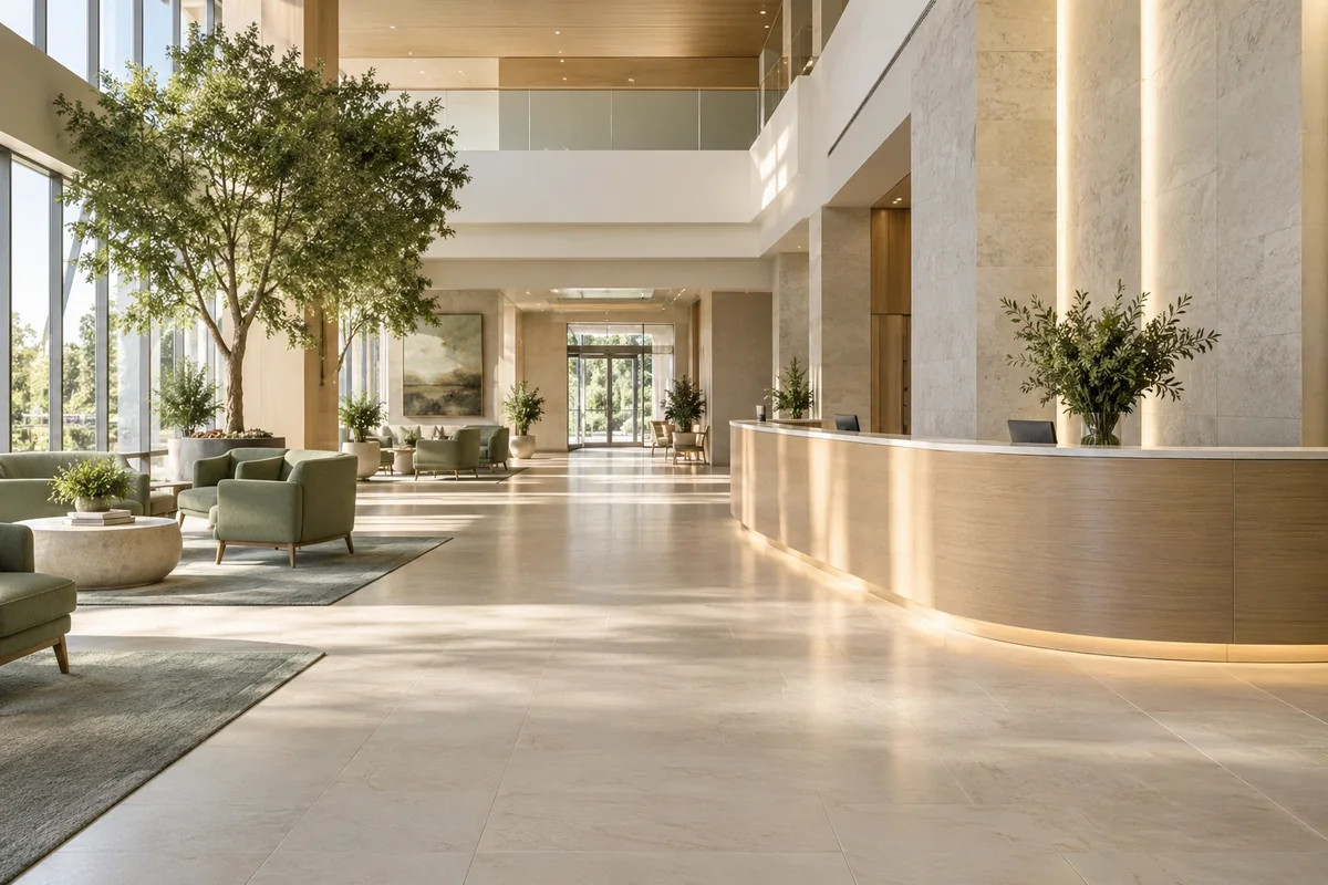 Illustrative hospital reception